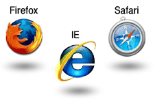 브라우저 아이콘: Firevox, IE, Safari